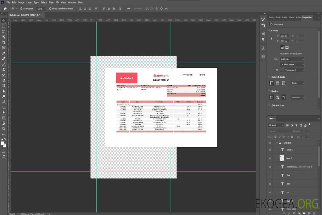 Relevé bancaire Slovénie Addiko template Relevé bancaire Slovénie Addiko template